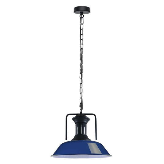 Vintage Industrial Navy Blue Ceiling Pendant Light Shade Hanging Lamp Light