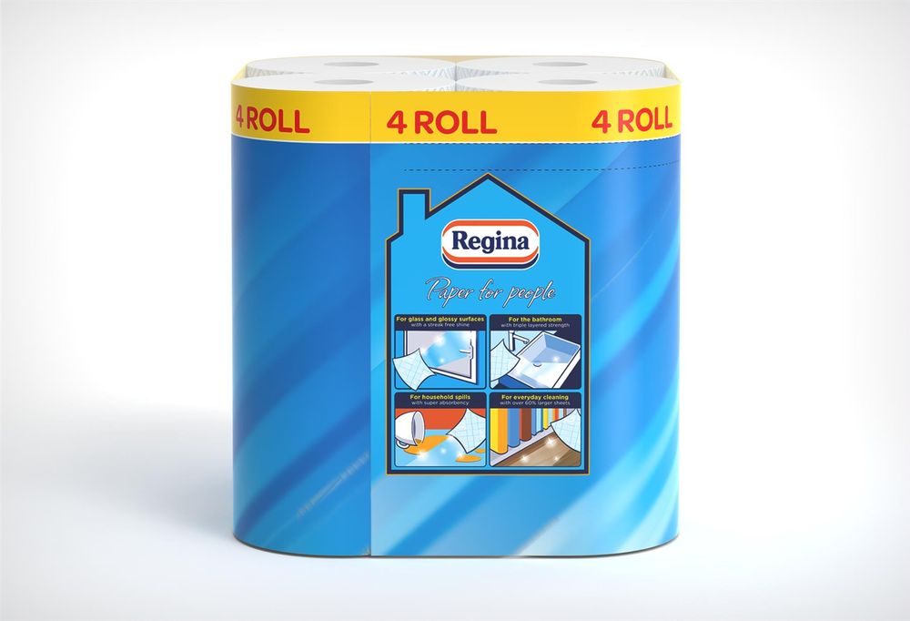 Regina Blitz Household Towel 4 Rolls 280 Super-Sized Triple Layered Sheets