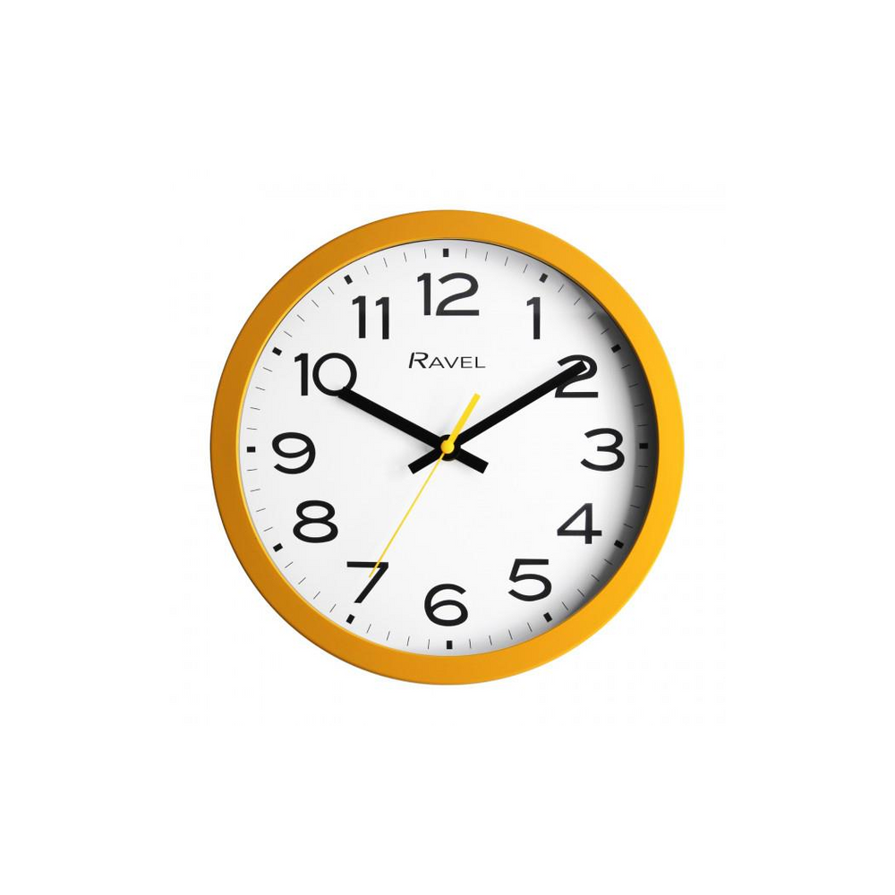 Ravel 25cm White Dial Ochre Wall Clock R.WC.25.9