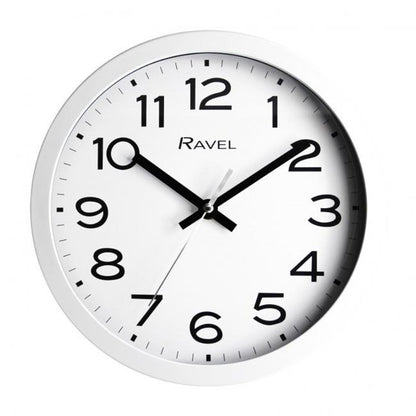 Ravel 25cm White Dial White Wall Clock R.WC.25.4