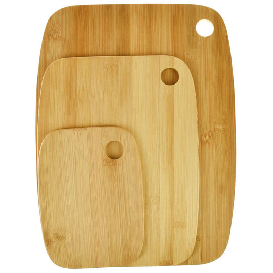 Bamboo Chopping Board Set Solid Wooden Cutting Serving Platter Kitchen Food