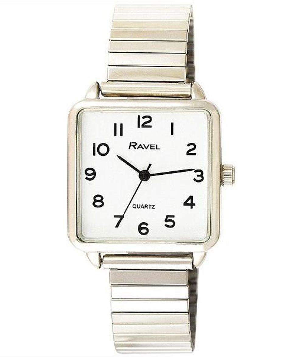 Ravel Women's Classic Rectangular Dial Silver Expander Bracelet Watch R0239.02.2