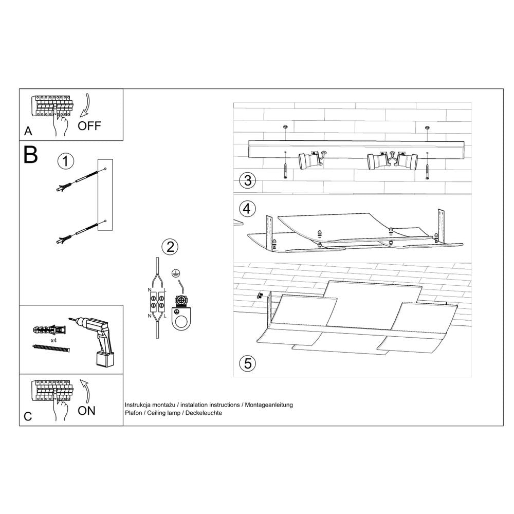 Ceiling lamp steel, glass Celia modern Design E27