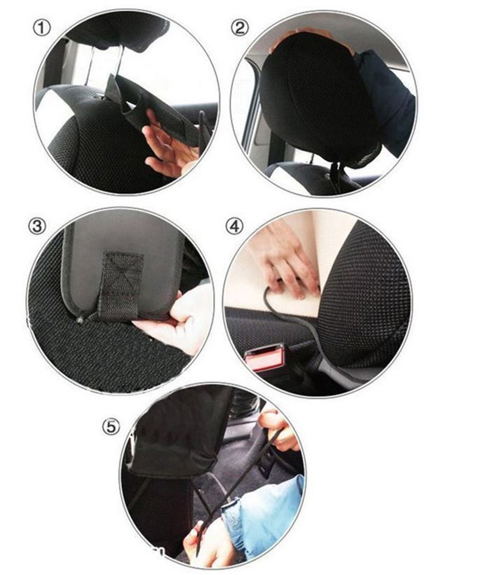 Vinsani Car Multi Side Pocket Seat Storage Hanging Bag Organise Pouch - Black