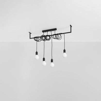 Chandelier fabric, steel Salamanca modern Design E27