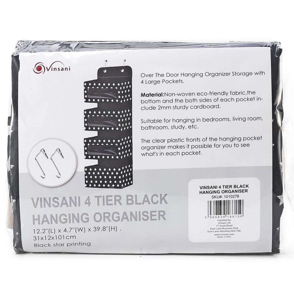 4TIER BLACK HANGING ORGANISER 1010278