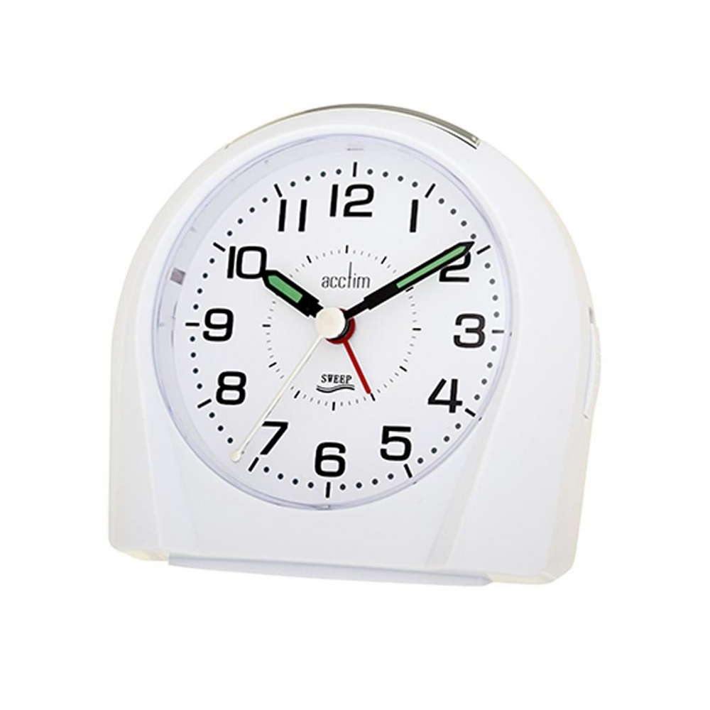 Acctim Europa Analogue Bedside Desk Alarm Clock White 14112