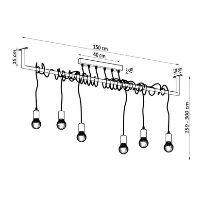 Chandelier fabric, steel Salamanca modern Design E27