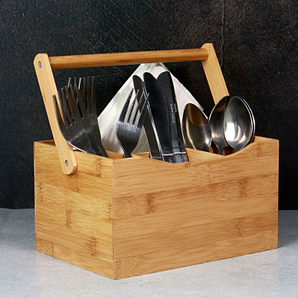 Bamboo Utensil Cutlery Holder | M&W