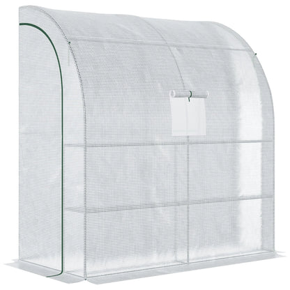 Outsunny Walk-In Lean to Wall Greenhouse w/Window