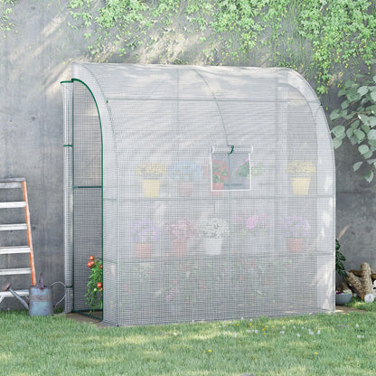 Outsunny Walk-In Lean to Wall Greenhouse w/Window